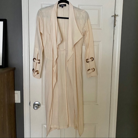Lulus Pale Peach Trench - Picture 6 of 8